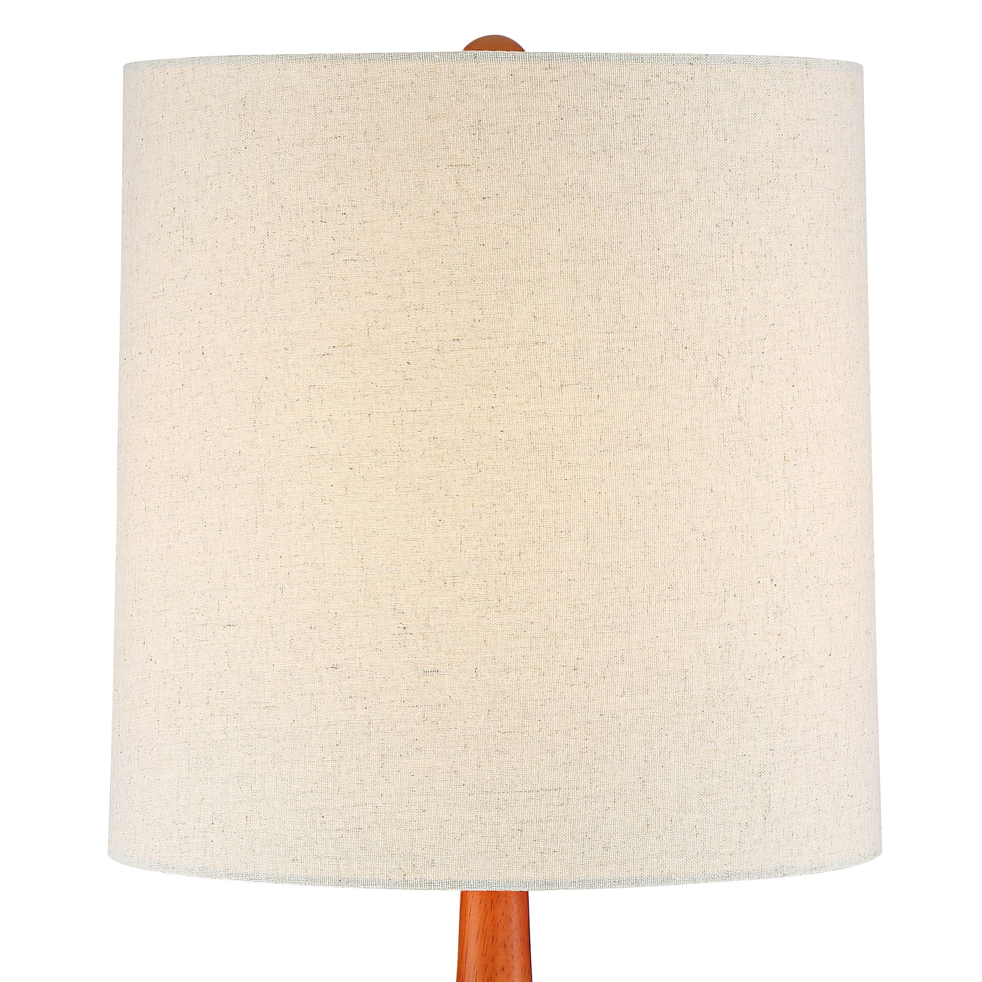 360 Lighting Mid-Century Modern Table Lamp with USB Charging Port 24.5" High Brown Ceramic Off-White Cylinder Shade Bedroom House (Color May Vary)