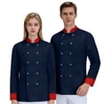 thumbnail image 7 of Unisex Men's Chef Coats - Long Sleeves Coat - Kitchen Cooking Uniform Red XS, 7 of 7
