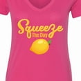 thumbnail image 4 of Inktastic Lemon Squeeze the Day Women's V-Neck T-Shirt, 4 of 5