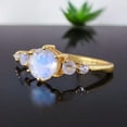 thumbnail image 2 of Moonstone Engagement Ring Blue Fire Natural Gemstone Ring Alternative Fine Women Jewelry Yellow Gold Plated Gift Ring, 2 of 4