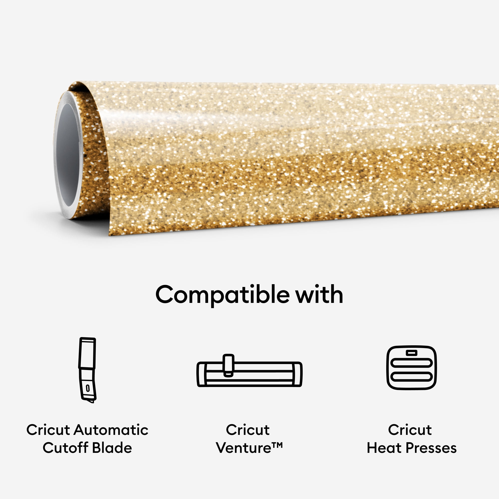 Cricut Venture Smart Iron-On Vinyl Glitter (25 in x 5 ft), 25" x 60"