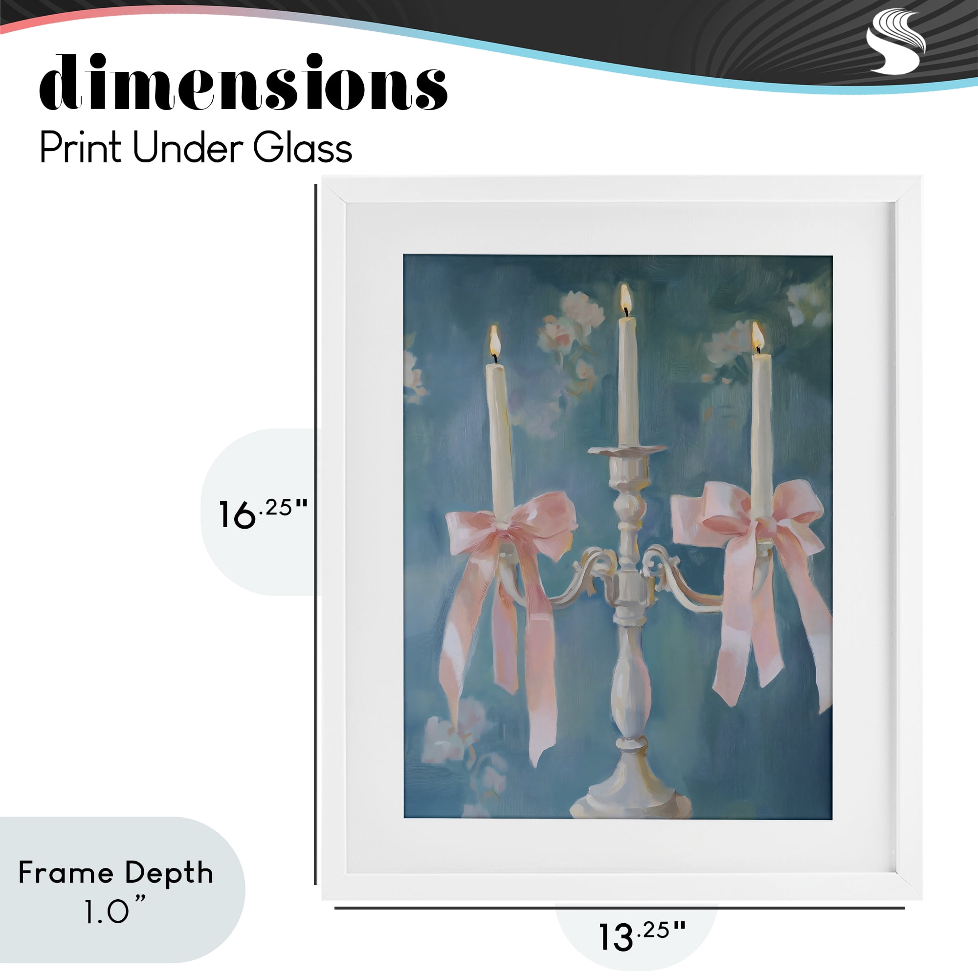 Stupell Industries Elegant Coquette Candelabra White Framed Print Under Glass, design by The Prints Vibe