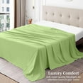 thumbnail image 3 of Luxurious Flat Sheet - 100% Egyptian Cotton, 500 Thread Count, 1 Piece Top Sheet, Extra Soft Bed Sheet, Breathable and Cooling Flat Sheet, Solid Sage Green, California Queen Size, 3 of 5