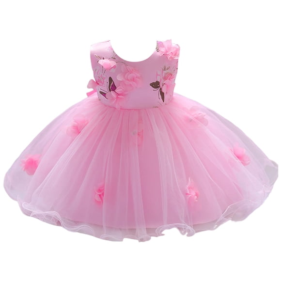 Catégorie de Produit Robes pour Filles - Robe de Concours Sans Manches à Broderie Florale pour Tout-Petits et Enfants