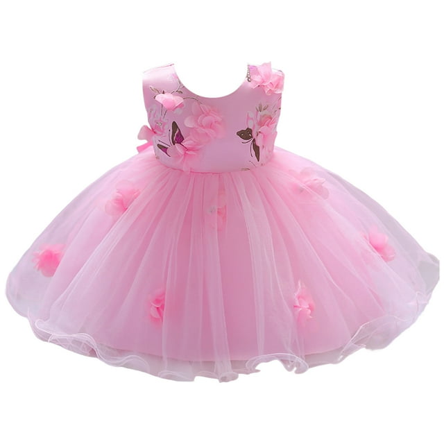 Toddler Girls Floral Embroidery Lace Pageant Gown Sleeveless Evening Party Dress For And Wedding Events