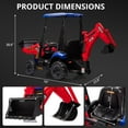 thumbnail image 6 of Lumiparty 4 in 1 Ride on Excavator & Bulldozer, 12V Kids Electric Vehicle, Front Loader, Digger, Horn, Adjustable Seat, Excavator Ride on Car Toy, Red & Blue, 6 of 7