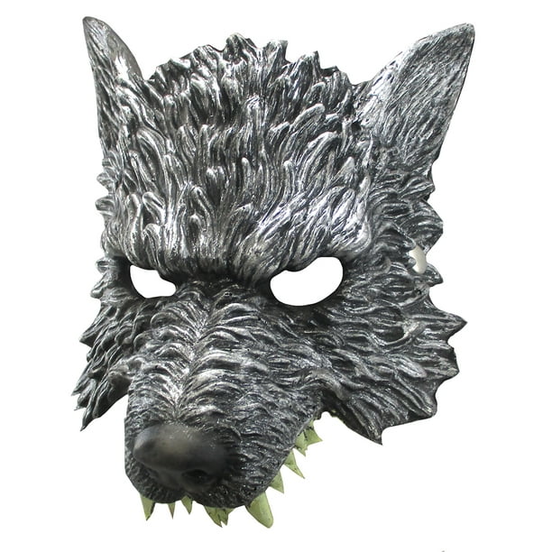 Silver Foam Wolf Mask Costume Accessory - Walmart.com - Walmart.com