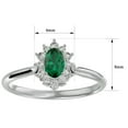 thumbnail image 5 of SuperJeweler 2/3 Carat Oval Shape Created Emerald and Halo Diamond Ring In Sterling Silver For Women, 5 of 6