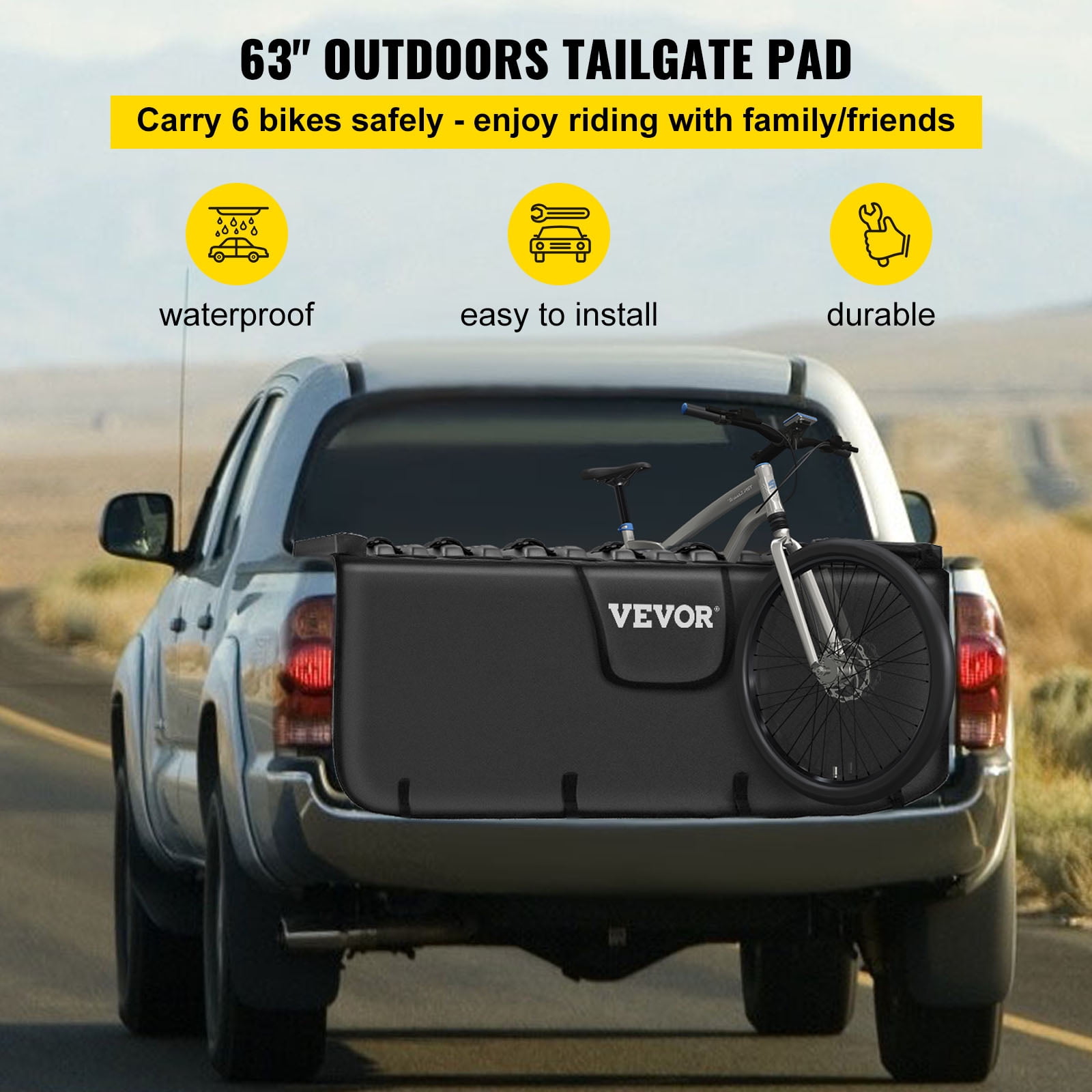 UVIAPW 54 Truck Tailgate Pad Shuttle Pad 5 Bikes 350Z Vinyl Compatible with Middle & Large Size Pickup Truck with Tool Bag 