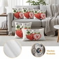 thumbnail image 6 of Strawberry Outdoor Waterproof Pillow Covers, Red Summer Fruits Green Botanical Decorative Square Throw Pillowcase Sofa Cushion Sham for Patio/Couch/Chair, 20"x20" 2 Pack, 6 of 8