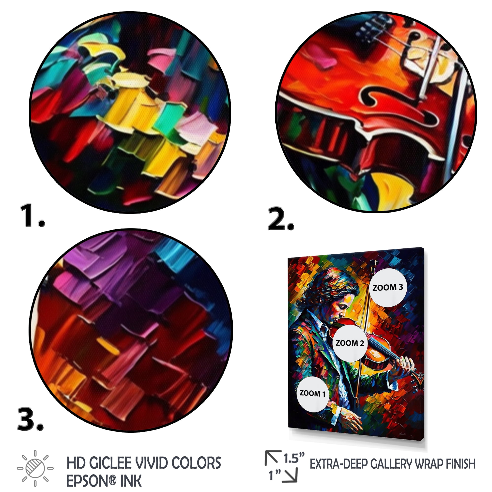Designart Violin Player I Canvas Wall Art