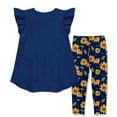 thumbnail image 2 of Millie Loves Lily Girls Navy Cats & Sunflowers Top & Legging Set Size (2T-12), 2 of 3