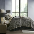 thumbnail image 5 of Madison Park Aubrey 5-Piece Cotton Reversible Jacquard Bedspread Set in Black, 5 of 5