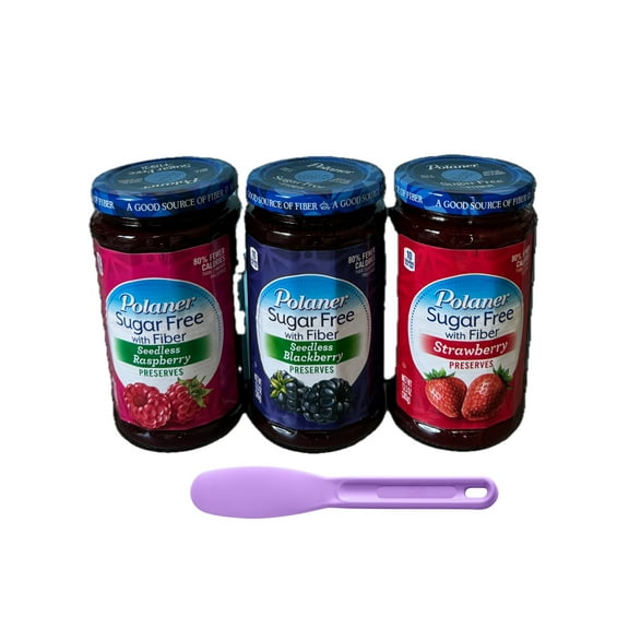 Polaner Sugar Free Preserves Raspberry - Blackberry - Strawberry 13.5 oz Each Kosher plus Sandwich Spreader