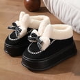 thumbnail image 3 of Zapatillas de algodón de tacón alto y suela gruesa para el hogar de las mujeres Zapatillas de conejo lindas de estilo coreano de invierno más terciopelo para mantener el calor y antideslizantes para a, 3 of 5