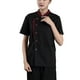 thumbnail image 2 of Minnieouse Chef manga corta transpirable pecho ropa de cocina Catering uniforme verano panadería Unisex ropa de trabajo restaurante cocina Camisetas Negro METRO Minnieouse AP011130-01, 2 of 6