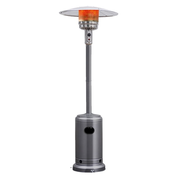 Costway 47,476 BTU Propane Patio Heater Standing Steel with Wheels Grey
