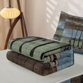 thumbnail image 5 of Erosebridal Vintage Fisherman Zipper Twin Comforter Sets with Fitted Sheet and 2 Pillowcases,Country Wooden Zipper Bedding Set For Boys,Light Gray Reversible,4pcs, 5 of 7