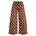 thumbnail image 6 of Wide Leg Jeans for Women High Waisted Ruffle Hem Jeans Lightweight Polka Dot Loose Casual Denim Pants Travel Vacation Outfits, 6 of 7