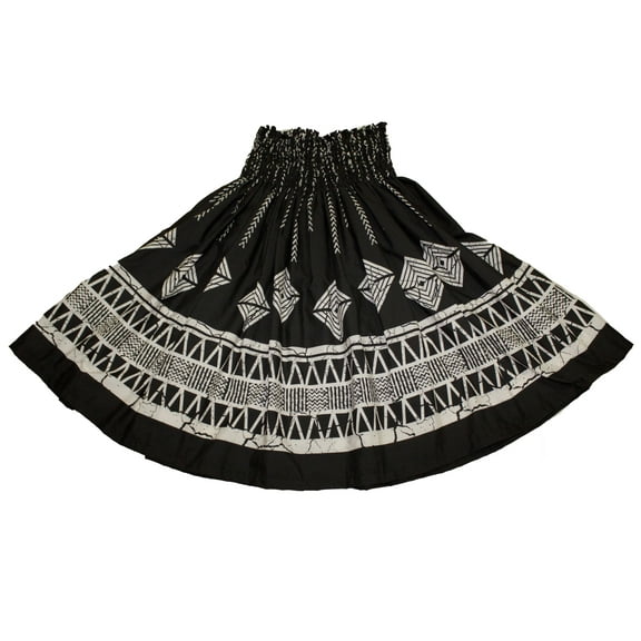 Hawaiian Tapa Patterns Pa'u Hula Dancer Dress Black Tapa Skirts For Women.