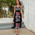 thumbnail image 3 of Racing Summer Nights Race Track Lights Flags Womens Night Club Maxi Dress V Neck Sleeveless Bohemia Long Dresses, 3 of 9