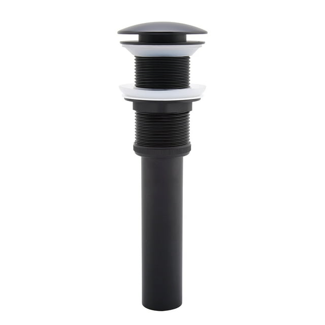 Ensamblaje de desagüe emergente Nikou para lavabo de baño de latón G1 de 1/4 sin rebosadero cromo negro