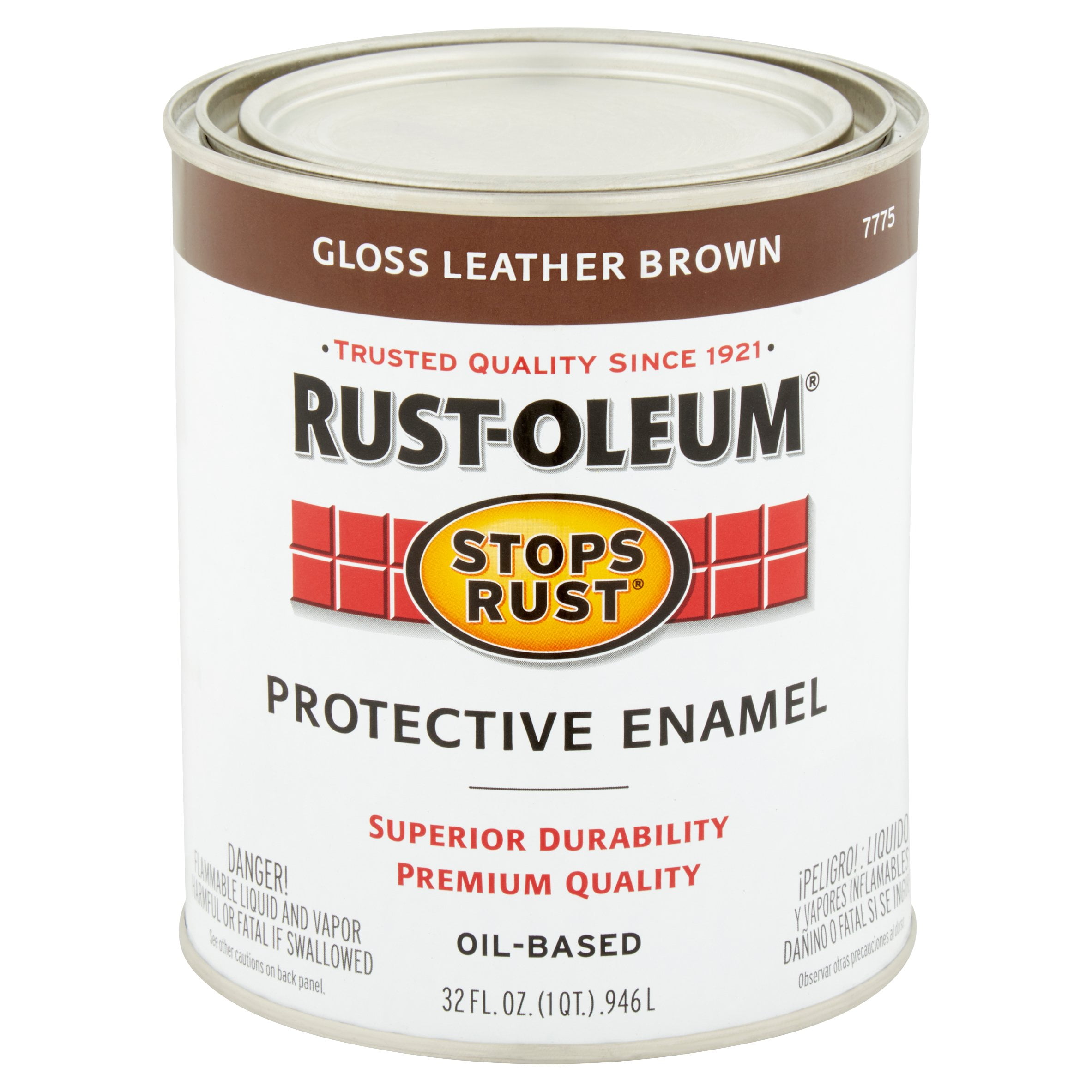 Rust Oleum Stops Rust Gloss Leather Brown Oil Based Protective Enamel 32 Fl Oz Walmart Com Walmart Com