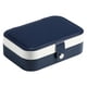 thumbnail image 1 of Joyero para mujer, pequeño organizador de viaje de cuero PU, caja de joyería portátil, caja de almacenamiento para anillos, pulseras, collares y aretes, 1 of 5