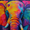 Abstract Elephant, variant on Vintage Floral Bouquet Canvas Print Wall Art, Room Decor for Living Room Bedroom Dining Room Office Entryway Hotel
