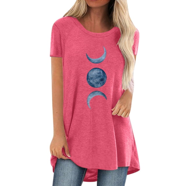 Pompotops Chemises Mode Décontractée pour Femmes Manches Courtes Tee-Shirt Ample Tunique Blouse