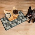 thumbnail image 3 of Boho Retro Floral Pet Feeding Mat-Abstract Art Pattern Absorbent Pet Placemat for Food and Water Bowl, with Waterproof Rubber Backing, Quick Dry Water Dispenser Mat for Dog and Cat (12"x20"), 3 of 7