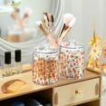 thumbnail image 3 of Yayeee 2 Pack Qtip Holder Bathroom Cotton Swab Canister with Lid Clear Dispenser Set, Small Floral Blooms, 3 of 6