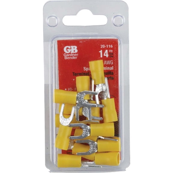 Gardner Bender Spade Terminal 12-10 AWG Yellow GB 20-116 - Insulated - 600 V