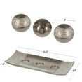 Dublin Home Decor Tray and Orbs Balls Set of 3 (Brushed Silver