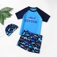 thumbnail image 3 of Hienoo Boys Quick Drying Athletic Swimsuit Rash Guard Swim Trunks Hat, 3-Piece, Sizes 2-10, 3 of 3