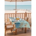 thumbnail image 2 of Outdoor Tablecloths with Umbrella Hole & Zipper, Teal Coastal 60 x102 Inch Rectangle Tablecloths, Summer Beach Starfish Shell Coral Nautical Waterproof Table Cloth, Patio/Pool/Picnic Table Covers, 2 of 8