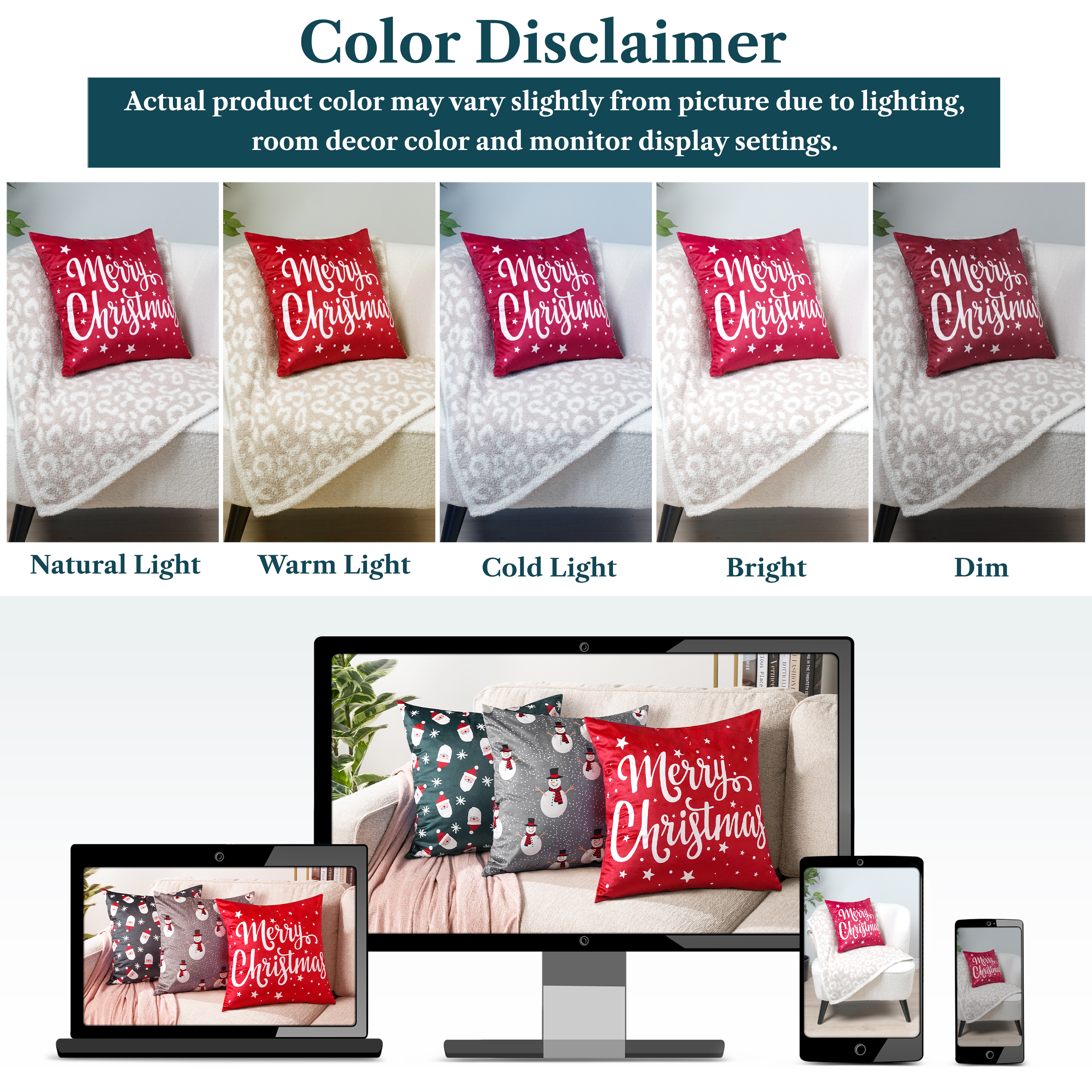 Pavilia Christmas Red Velvet Throw Pillow Covers Set Of 2 photo 8
