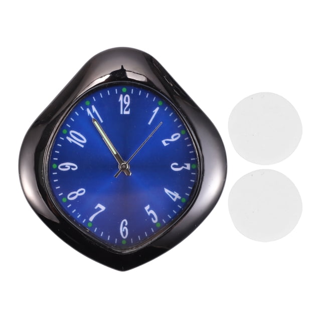Reloj de Coche Único Bargains Placa Negra, Azul Reloj Digital para Coche Gota de Agua Metal, Vidrio 1.85"x1.69"x0.39" 1 Juego