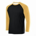 thumbnail image 3 of COSFO Long Sleeve Men's Shirts Casual Colorblock Mesh Tops Loose Pullover Crew Neck Classic T-Shirt, 3 of 4