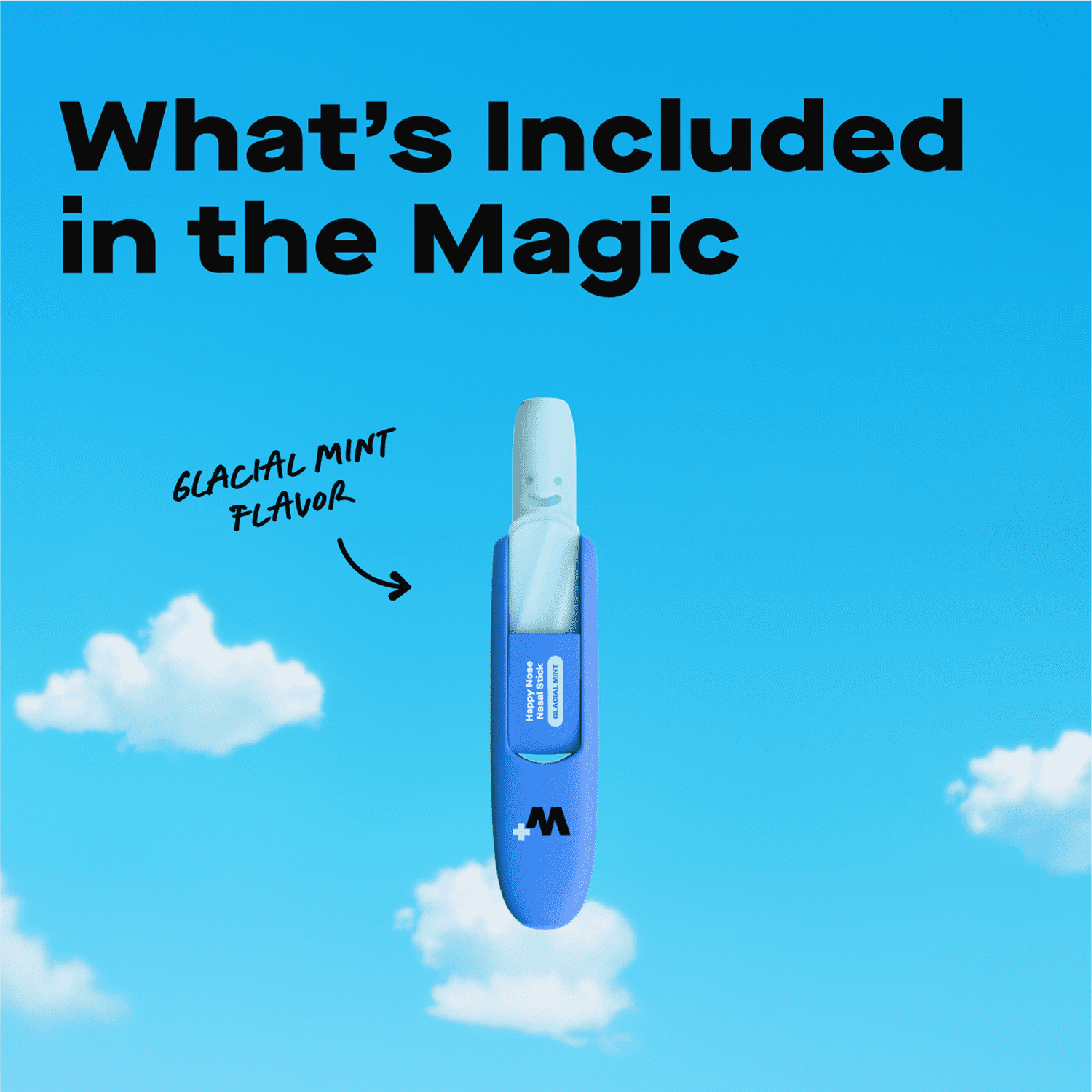 (2 pack) Wizard Wellness Happy Nose Nasal Inhaler Stick, Drug-Free Aromatherapy, Glacial Mint, 1 Pack