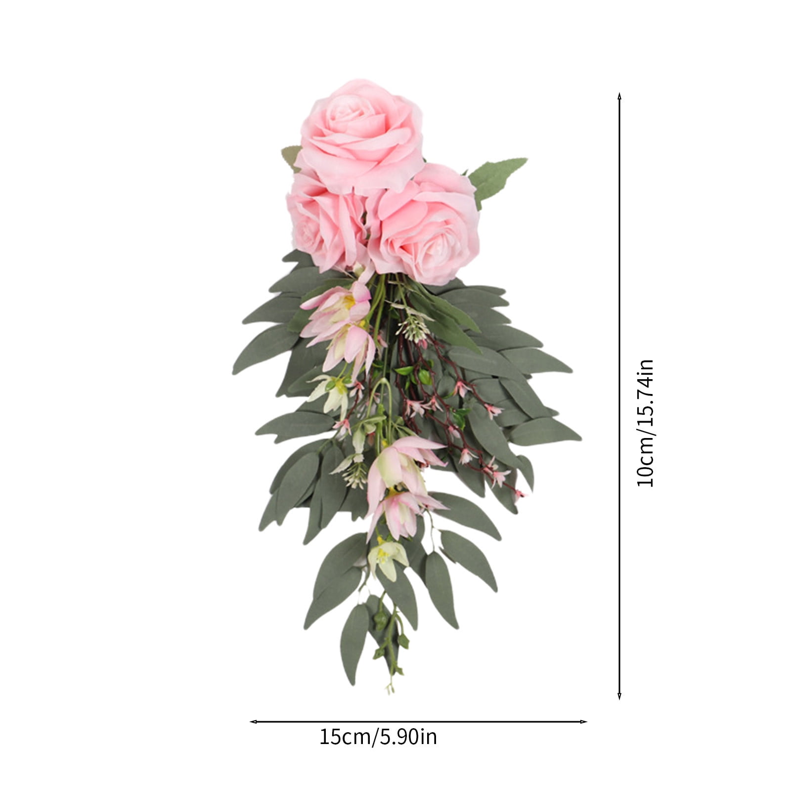 Specollect Clearance 4Pcs Wedding Aisle Decorations Pew Flowers for Wedding Ceremony Party Chair Decor with Artificial Flowers Eucalyptus and Ribbons