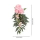 thumbnail image 3 of Decoración de respaldo de silla de boda de seda rosa con hojas y cinta - Arreglo floral de la ceremonia de pasillo 40x15cm, 3 of 8