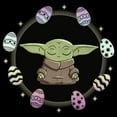 thumbnail image 2 of Junior's Star Wars: The Mandalorian Grogu Easter Egging Around  Graphic Tee Black Large, 2 of 3