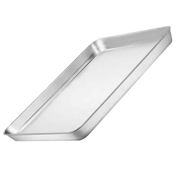 LEORX Kitchen Baking Cake Pan Stainless Steel Multifunctional Baking Tray Easy to Clean for Home Users 1Pack