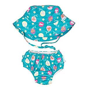Bumkins Reusable Swim Diaper and Hat, UPF +50, for age 24 months (25-30