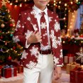 thumbnail image 2 of Boys' Outerwear Jackets Christmas Boys Cardigan Jacket Long Sleeve Turn Down Collar Print Soft Warm Button Up Festive Holiday Party Outwear Kids Jacket Black 13 Years-14 Years, 2 of 4