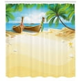thumbnail image 3 of Ambesonne Beach Shower Curtain, Paradise Island Tropical, 69"Wx84"L, Multicolor, 3 of 3