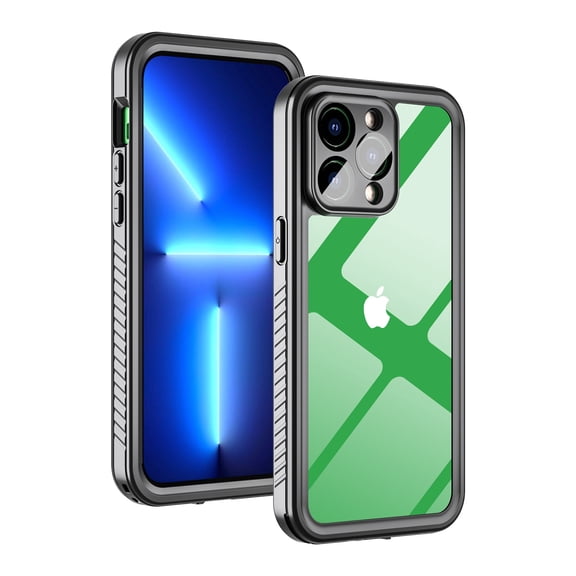 SaniMore for iPhone 14 Pro Max IP68 Waterproof Case Built-in Screen Protector, Rugged PC Transparent [Not Yellowing Technology] Dustproof Heavy Duty Protective for iPhone 14 Pro Max, Black