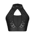thumbnail image 3 of TiaoBug Kids Girls 2 Piece Hip Hop Street Jazz Dance Outfit Sleeveless Shiny Sequin Crop Top and Jogger Pants Black 8, 3 of 7
