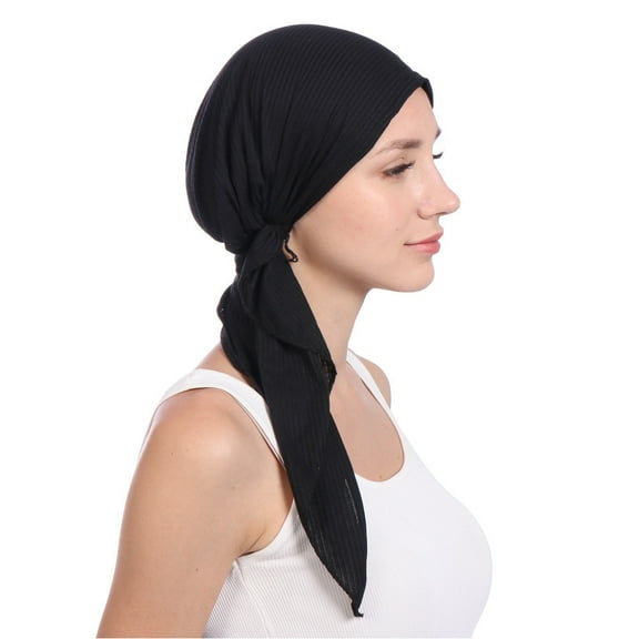 Hats For Womens India Beading Stretch Turban Cotton Hair Tail Head Scarf Wrap Caps For Women